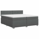 Boxmadras med topmadras Mørkegrå 200 x 200 cm Stof