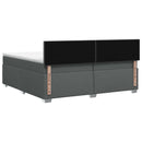 Boxmadras med topmadras Mørkegrå 200 x 200 cm Stof