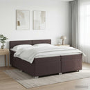 Boxmadras med topmadras Mørk Brun 200 x 200 cm Stof