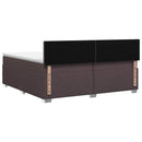 Boxmadras med topmadras Mørk Brun 200 x 200 cm Stof