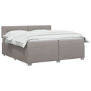 Boxmadras med topmadras Gråbrun 200 x 200 cm Stof