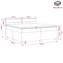 Boxmadras med topmadras Gråbrun 200 x 200 cm Stof