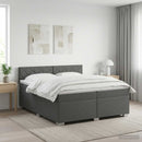Boxmadras med topmadras Mørkegrå 200 x 200 cm Stof