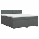 Boxmadras med topmadras Mørkegrå 200 x 200 cm Stof