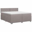 Boxmadras med topmadras Gråbrun 200 x 200 cm Stof