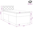 Boxmadras med topmadras Lyserød 80 x 200 cm Fløjl