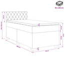 Boxmadras med topmadras Lyserød 90 x 200 cm Fløjl
