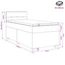 Boxmadras med topmadras Lyserød 90 x 200 cm Fløjl