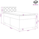 Boxmadras med topmadras Lyserød 90 x 200 cm Fløjl