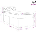 Boxmadras med topmadras Lyserød 100 x 200 cm Fløjl