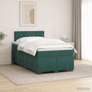 Boxmadras med topmadras Mørkegrøn 120 x 190 cm Fløjl