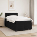 Boxmadras med topmadras med hovedgærde Sort 120 x 190 cm Fløjl