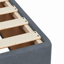 Boxmadras med topmadras Mørkegrå 140 x 190 cm Fløjl