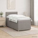 Boxmadras med topmadras Gråbrun 100 x 200 cm Stof