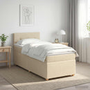 Boxmadras med topmadras Cremefarvet 90 x 190 cm Stof
