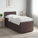 Boxmadras med topmadras Mørk Brun 80 x 200 cm Stof