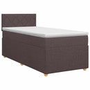 Boxmadras med topmadras Mørk Brun 80 x 200 cm Stof