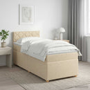 Boxmadras med topmadras Cremefarvet 90 x 190 cm Stof