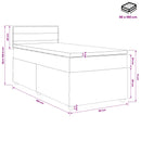 Boxmadras med topmadras Mørkegrå 90 x 190 cm Stof