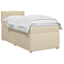 Boxmadras med topmadras Cremefarvet 90 x 190 cm Stof