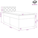 Boxmadras med topmadras Cremefarvet 90 x 200 cm Stof