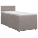 Boxmadras med topmadras Gråbrun 100 x 200 cm Stof
