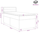 Boxmadras med topmadras Gråbrun 100 x 200 cm Stof
