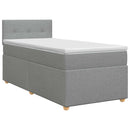 Boxmadras med topmadras Lysegrå 100 x 200 cm Stof