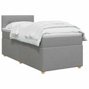 Boxmadras med topmadras Lysegrå 100 x 200 cm Stof