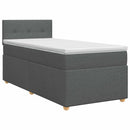 Boxmadras med topmadras Mørkegrå 100 x 200 cm Stof