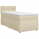 Boxmadras med topmadras Cremefarvet 100 x 200 cm Stof