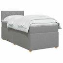 Boxmadras med topmadras Lysegrå 100 x 200 cm Stof