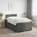 Boxmadras med topmadras Mørkegrå 120 x 190 cm Stof