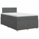 Boxmadras med topmadras Mørkegrå 120 x 190 cm Stof