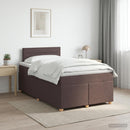 Boxmadras med topmadras Mørk Brun 120 x 190 cm Stof