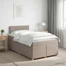 Boxmadras med topmadras Gråbrun 120 x 200 cm Stof
