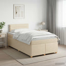 Boxmadras med topmadras Cremefarvet 120 x 190 cm Stof