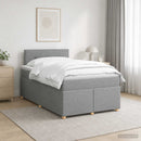 Boxmadras med topmadras Lysegrå 120 x 190 cm Stof