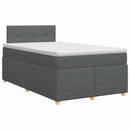 Boxmadras med topmadras Mørkegrå 120 x 190 cm Stof