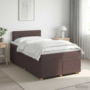 Boxmadras med topmadras Mørk Brun 120 x 200 cm Stof