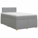 Boxmadras med topmadras Lysegrå 120 x 190 cm Stof