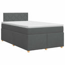Boxmadras med topmadras Mørkegrå 120 x 190 cm Stof