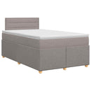 Boxmadras med topmadras Gråbrun 120 x 200 cm Stof