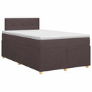 Boxmadras med topmadras Mørk Brun 120 x 200 cm Stof