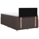 Boxmadras med topmadras Mørk Brun 120 x 200 cm Stof