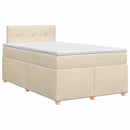 Boxmadras med topmadras Cremefarvet 120 x 200 cm Stof