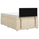 Boxmadras med topmadras Cremefarvet 120 x 200 cm Stof