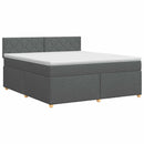 Boxmadras med topmadras Mørkegrå 140 x 190 cm Stof