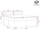 Boxmadras med topmadras Mørk Brun 140 x 200 cm Stof