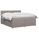 Boxmadras med topmadras Gråbrun 140 x 200 cm Stof
